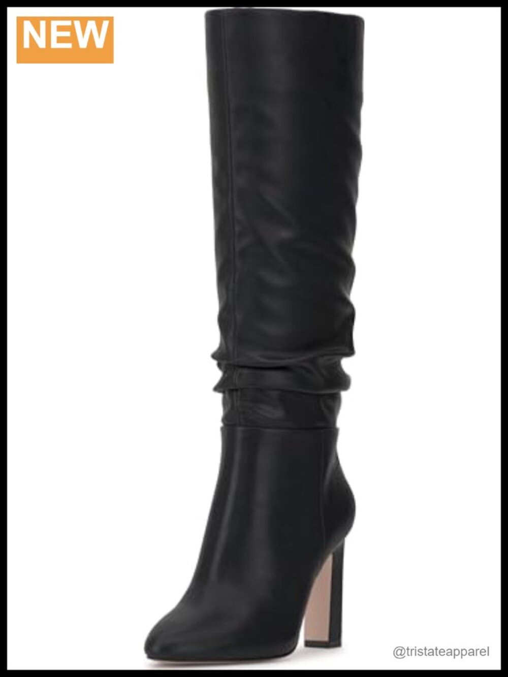 Jessica Simpson Minerva Knee High Slouch Boots Faux Leather Block Heel